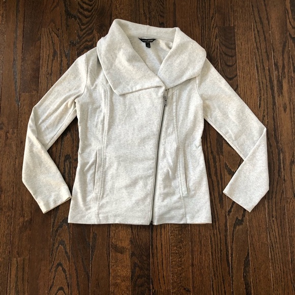 Banana Republic Jackets & Blazers - Banana Republic Women’s XS Gray Cowl Neck Asymmetrical Sweatshirt Jacket Pockets